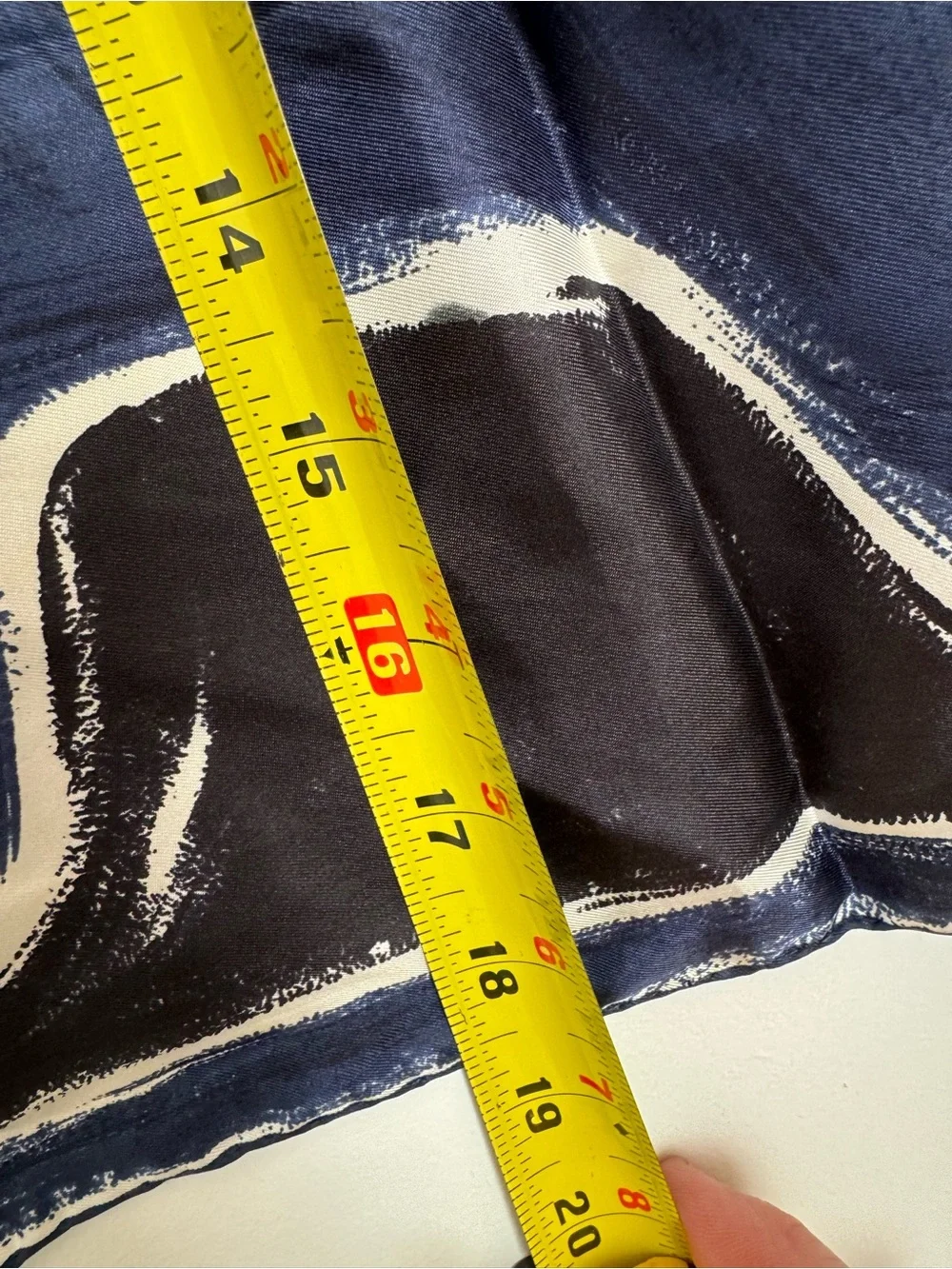 Vintage Halston Navy & Black Abstract Art Silk Scarf